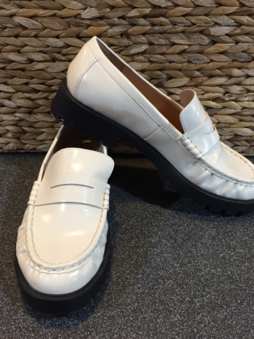 LOFT Cream Patent Leather Penny Loafers - Picture 14 of 15